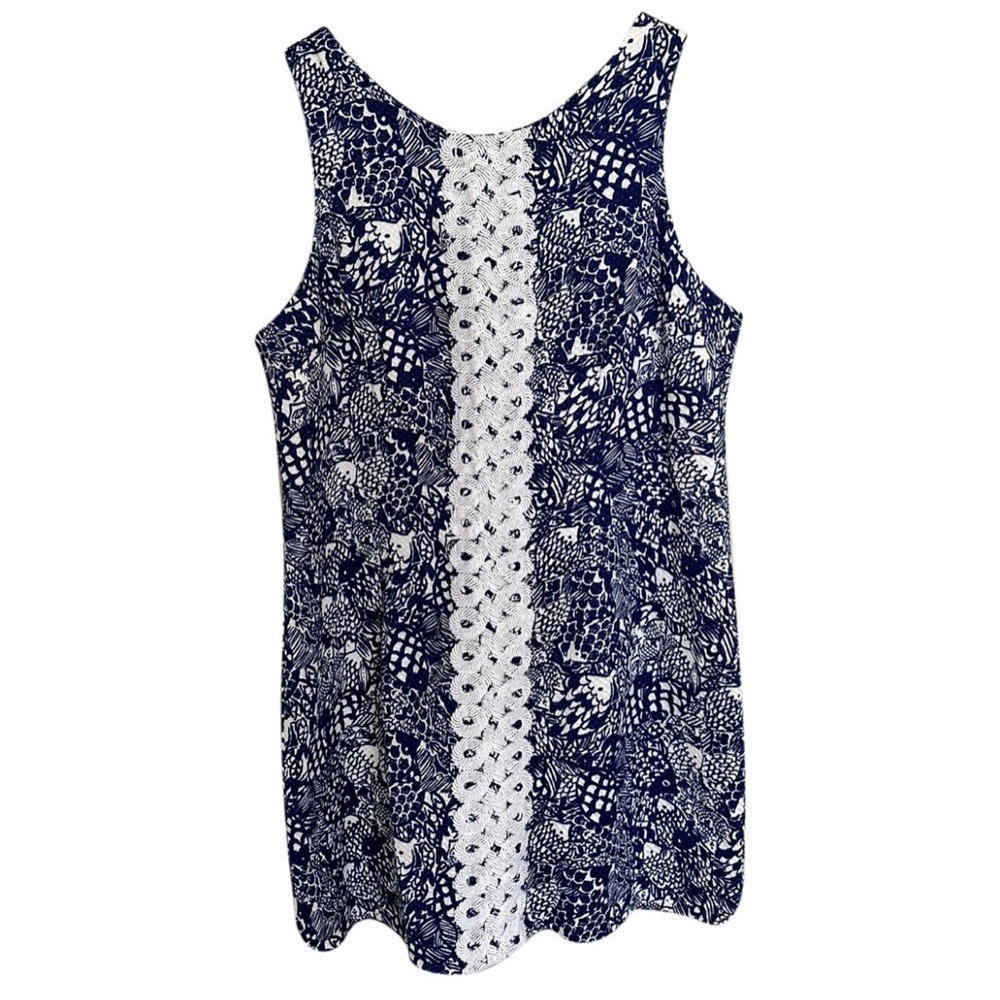 Lilly Pulitzer Blue and White Mini Dress / Size 18